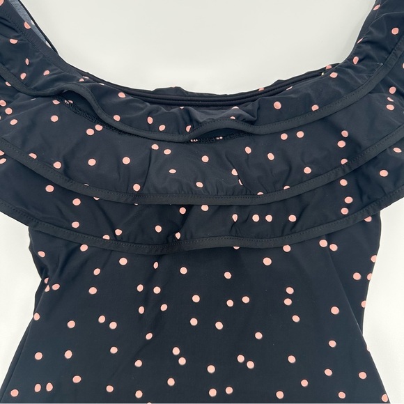 Kate Spade Polka Dot One-Piece Swimsuit With Ruffle Off-Shoulder Design Size XS - Picture 10 of 16